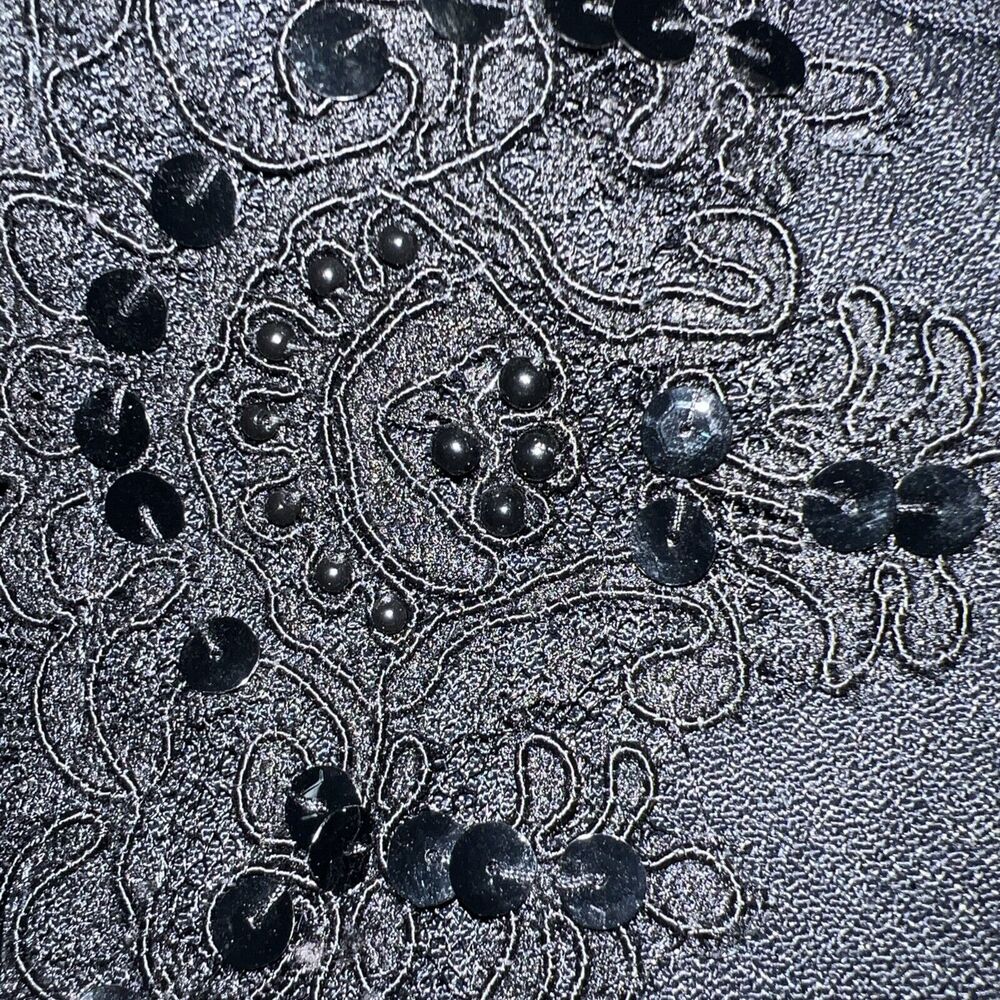 Vintage R and M Richards By Karen Kwong Black Bolero Jacket Lace Detail Women M - Picture 7 of 12